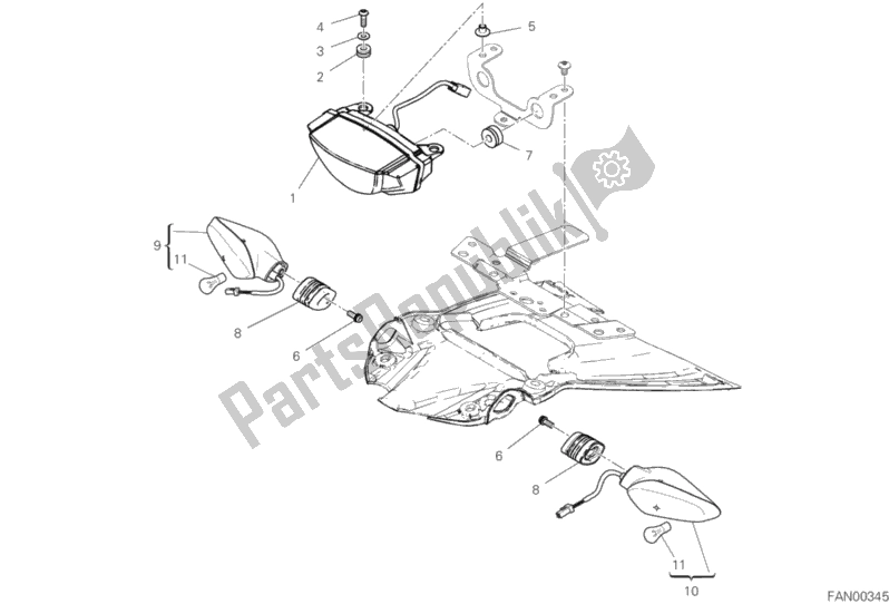 Tutte le parti per il Fanale Posteriore del Ducati Scrambler 1100 Sport PRO USA 2020